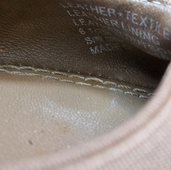 TORY BURCH Jolie Beige Patent Leather Cap-toe Gold Logo Ballet Flats Sz 6.5 M - Picture 12 of 14